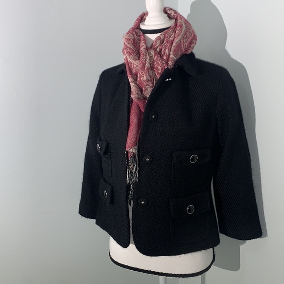 Talbots Women’s Tweed Black Blazer Jacket Size 6P - Picture 7 of 9